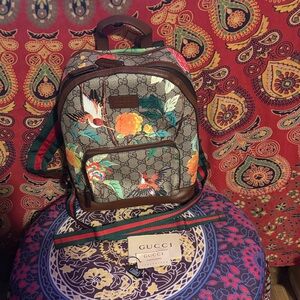 Gucci Multicolor Floral and Bird Backpack
